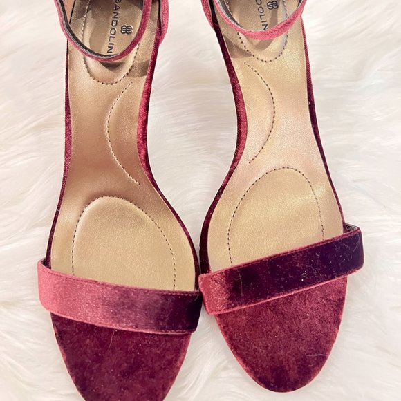 Bandolino Shoes - Bandolino Shoes Merlot Velvet/Suede  Sling Backs with Heel Size 7.5